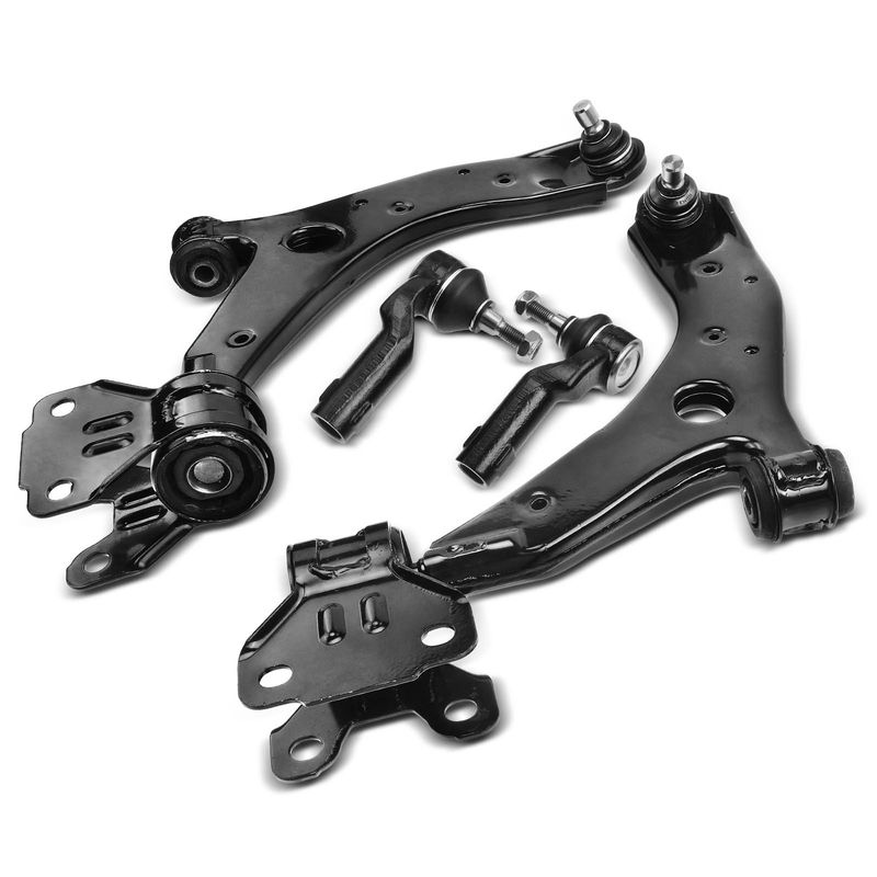 4x Front Control Arm with Ball Joint Outer Tie Rod End for Mazda 3 3 Sport 10-13