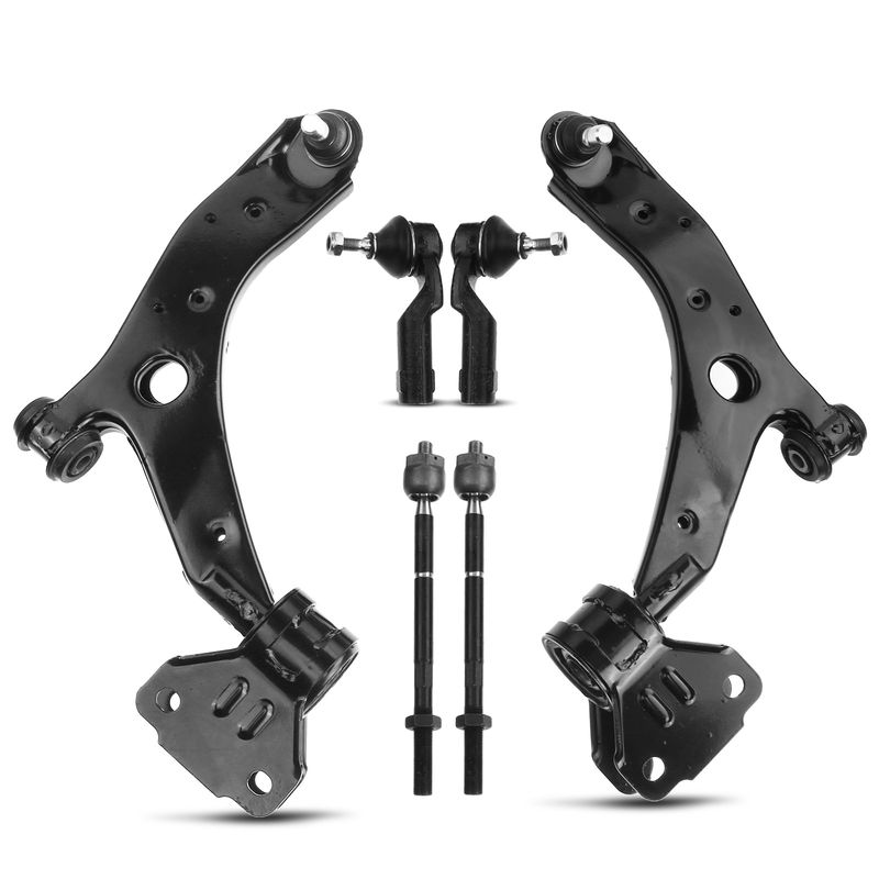 6x Front Control Arm with Ball Joint Tie Rod End for Mazda 3 2007-2009 L4 2.3L