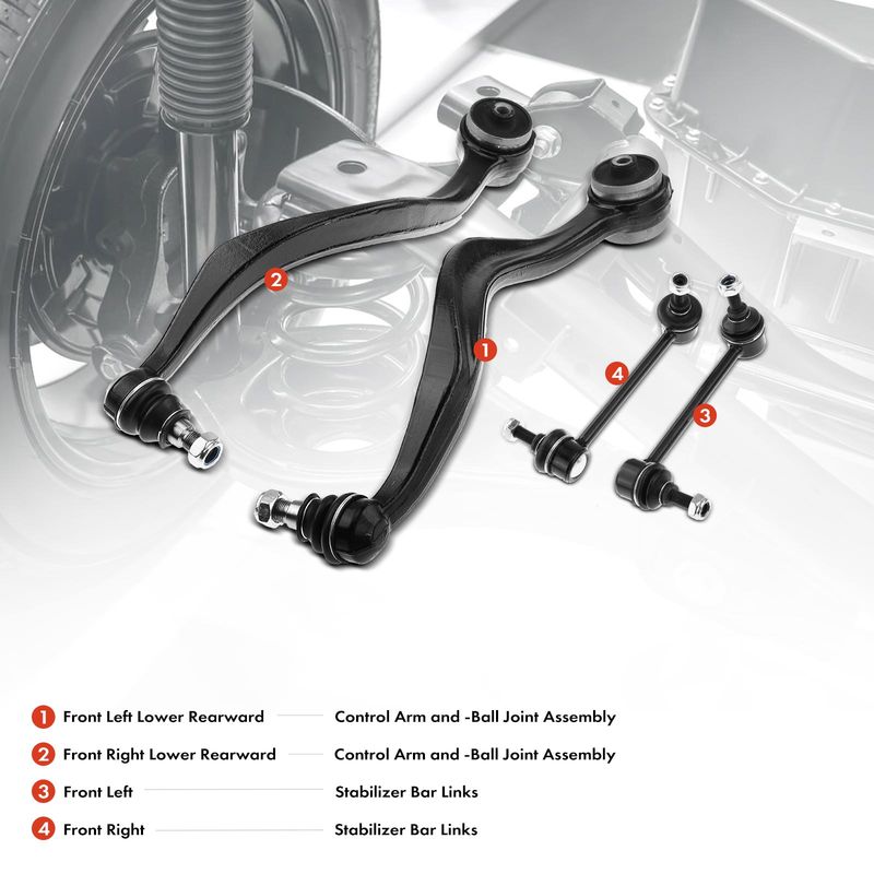 4x Front Control Arm Sway Bar Link for Ford Fusion Lincoln MKZ Mazda 6 Mercury