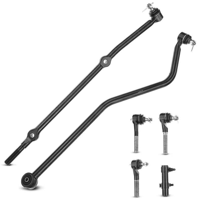 6x Inner & Outer Tie Rod End Track Bar Kit for Jeep Cherokee 1991-2001 2.5L 4.0L
