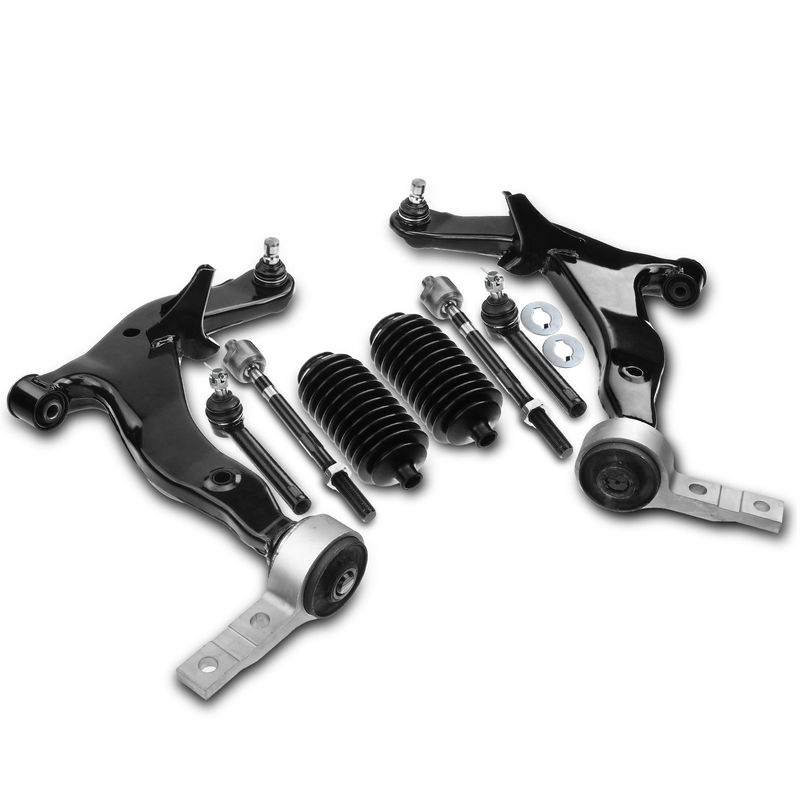 8x Front Lower Control Arm with Ball Joint Tie Rod End for Nissan Murano 03-04