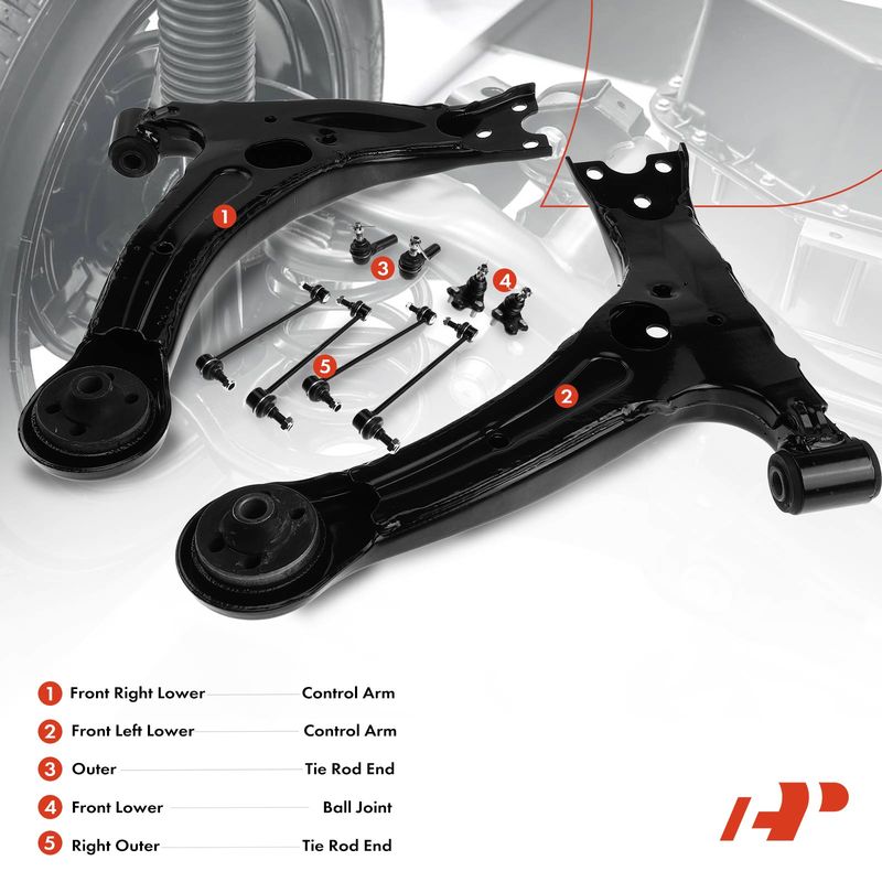 8x Front Control Arm & Ball Joint & Sway Bar Link for Pontiac Vibe Toyota Matrix