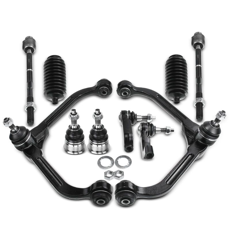 10x Front Upper Control Arm with Ball Joint Tie Rod End for Jeep Liberty 02-04