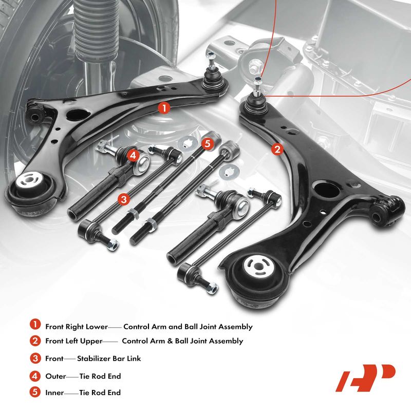 8x Front Control Arm with Ball Joint for Chrysler Town & Country Dodge Volkswagen