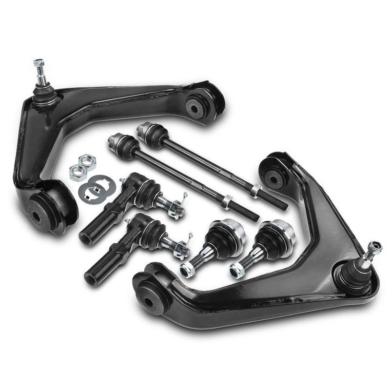 8x Front Control Arm with Ball Joint Tie Rod End for Chevy Silverado GMC Hummer