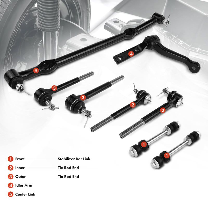 8x Front Sway Bar Link Tie Rod End for Chevy Malibu GMC Buick Century Pontiac