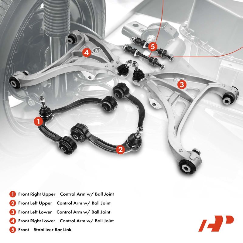 6x Front Lower & Upper Control Arms Sway Bar Links for Ford F-150 05-08 Lincoln