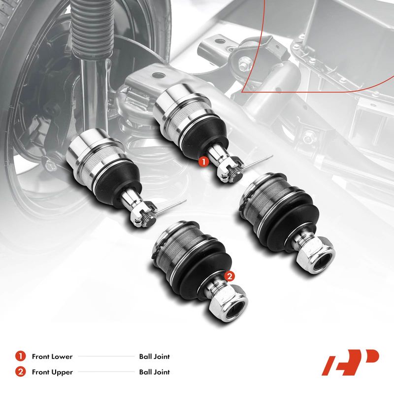 4x Front Lower & Upper Ball Joints for Dodge Ram 1500 2500 1994-1999 4WD