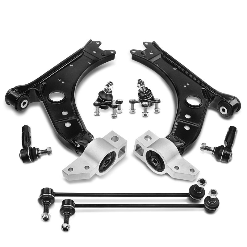 8x Front Control Arm with Ball Joint Sway Bar Link for Audi A3 VW Golf Eos