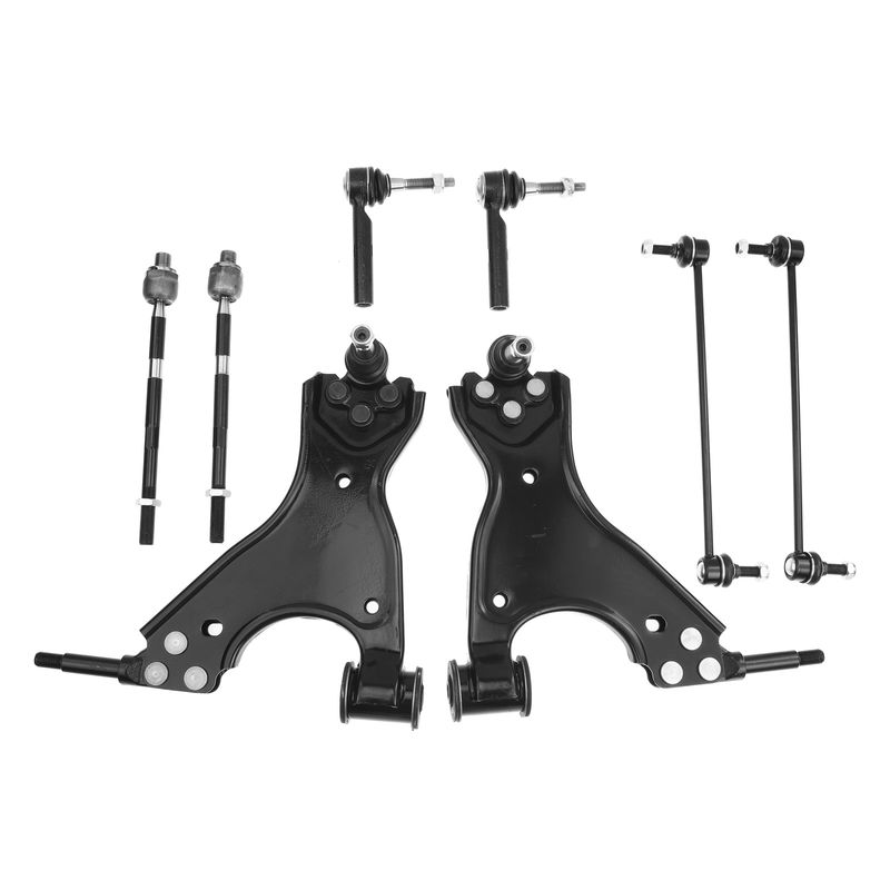 8x Front Control Arm with Ball Joint Tie Rod End Kit for Buick Enclave GMC Acadia