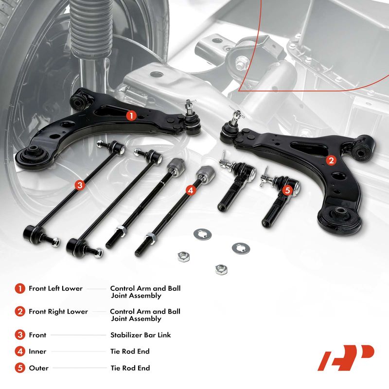 8x Front Lower Control Arm with Ball Joint Sway Bar Link for Pontiac Buick Chevy