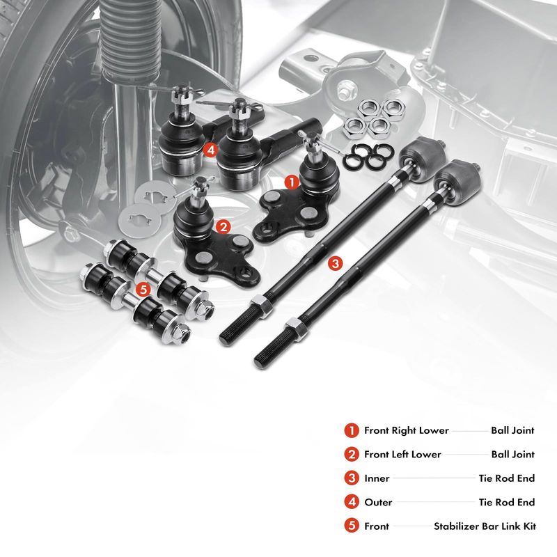 8x Front Sway Bar Link with Ball Joint Tie Rod End for Toyota Paseo Tercel 91-98