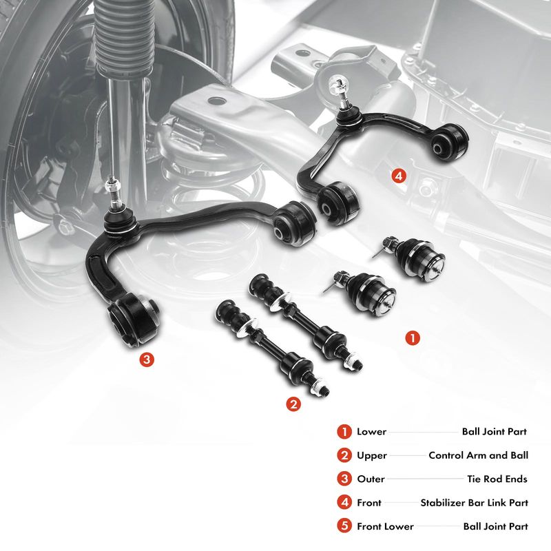 6x Front Control Arm with Ball Joint Stabilizer Bar Link for Ford F-150 Lincoln