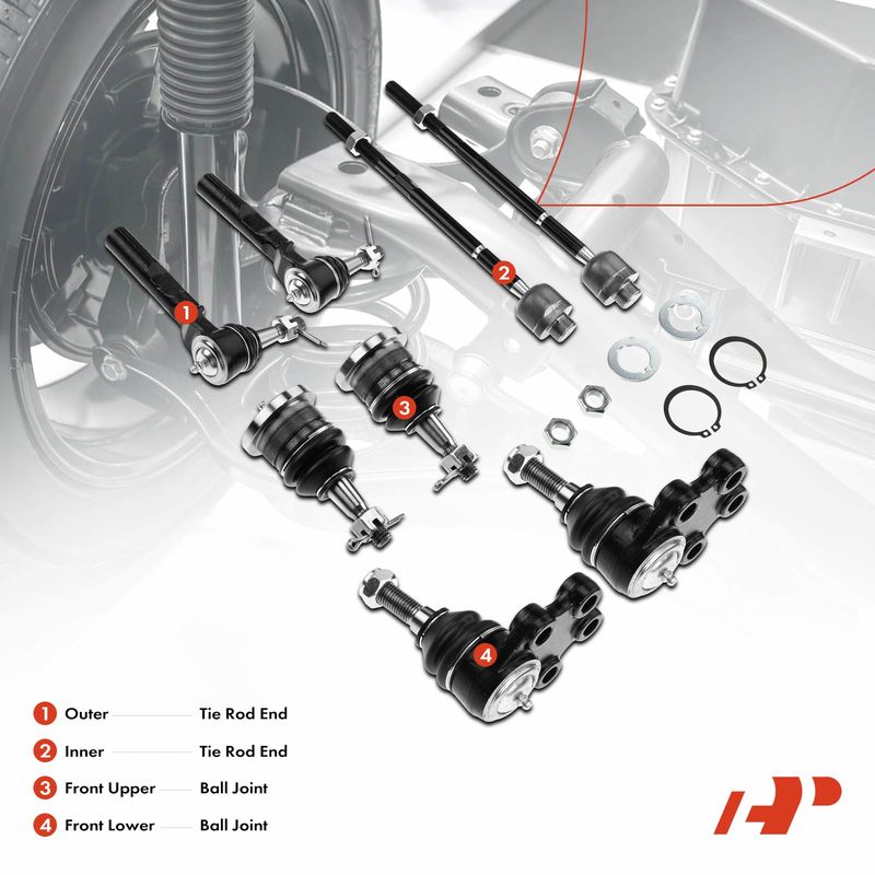 8x Front Tie Rod End with Ball Joint for Chevrolet Silverado 1500 GMC Sierra 1500