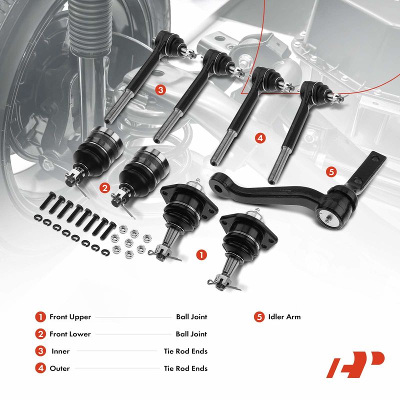 9x Front Idler Arm & Tie Rod Ends for Chevy Blazer Buick Century Olds Pontiac GMC