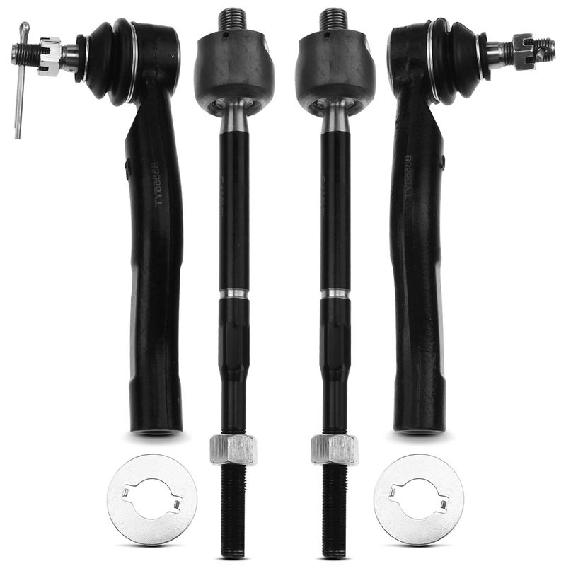 4x Inner & Outer Tie Rod End for Toyota Echo 2000-2005 L4 1.5L