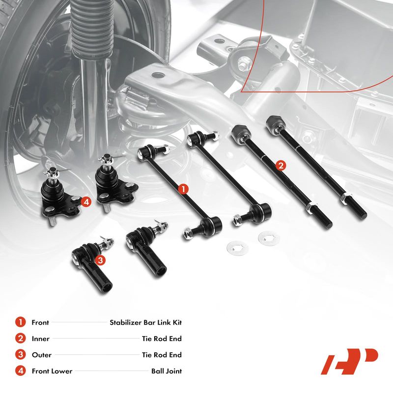 8x Front Stabilizer Bar Link with Ball Joint Tie Rod End for Toyota Matrix Pontiac