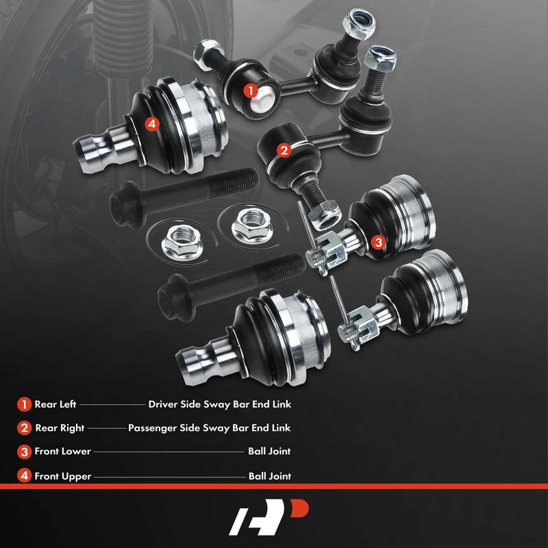 6x Front & Rear Stabilizer Bar Link & Ball Joint for Nissan Pathfinder 2005-2012