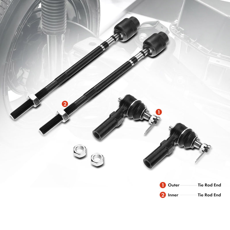 4x Inner & Outer Tie Rod End for Buick Chevrolet Oldsmobile Pontiac Trans Sport