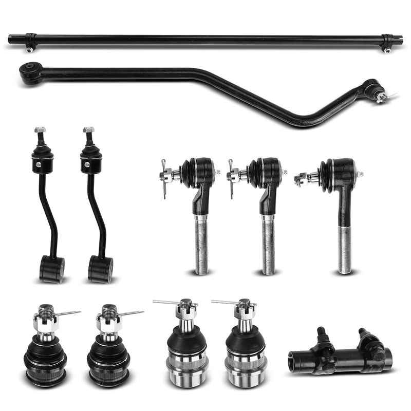 12x Front Stabilizer Bar End Link Tie Rod End Kit for Jeep TJ Wrangler 97-06 4WD