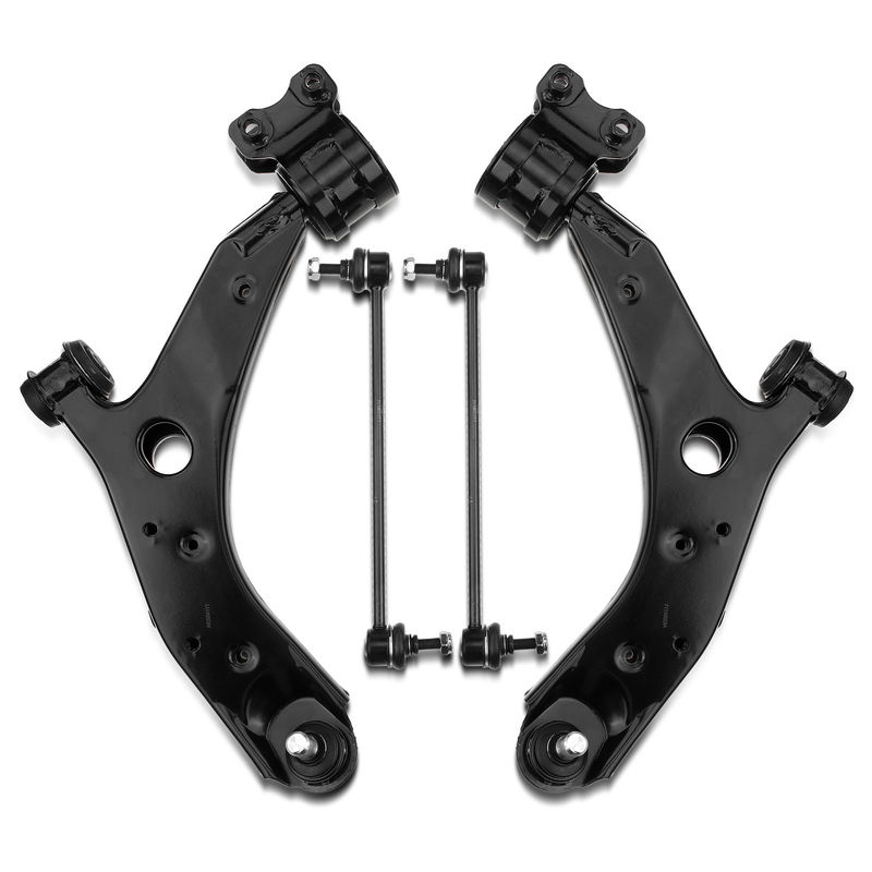 4x Front Control Arm with Ball Joint Sway Bar Link for Mazda 3 2007-2009 L4 2.3L