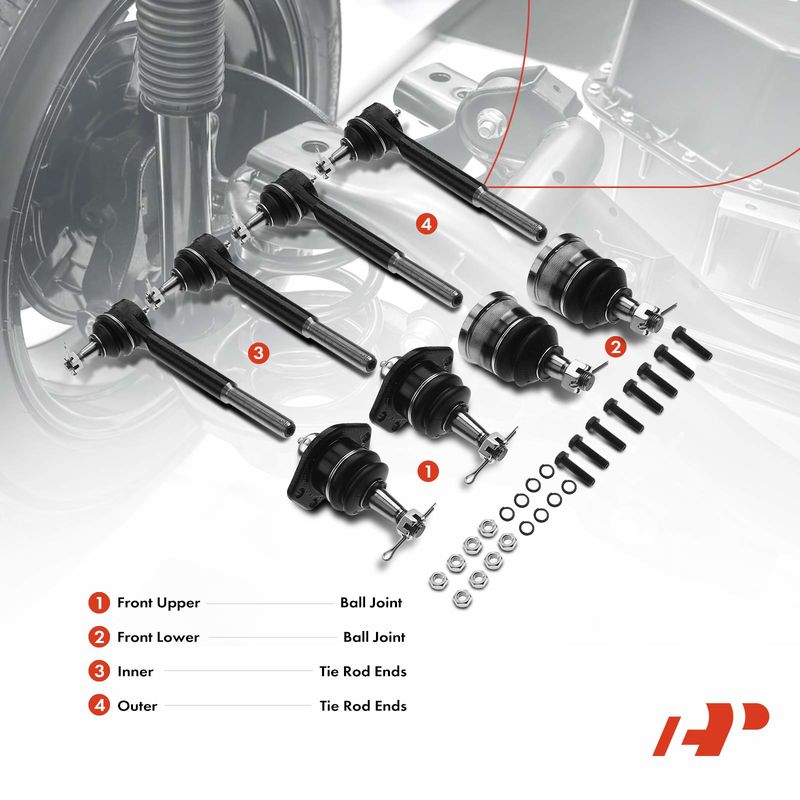 8x Inner & Outer Tie Rod End & Front Ball Joint for Chevrolet Blazer Buick GMC