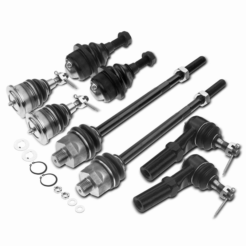 8x Inner & Outer Tie Rod End & Front Ball Joint for Chevy Silverado 1500 2500 GMC