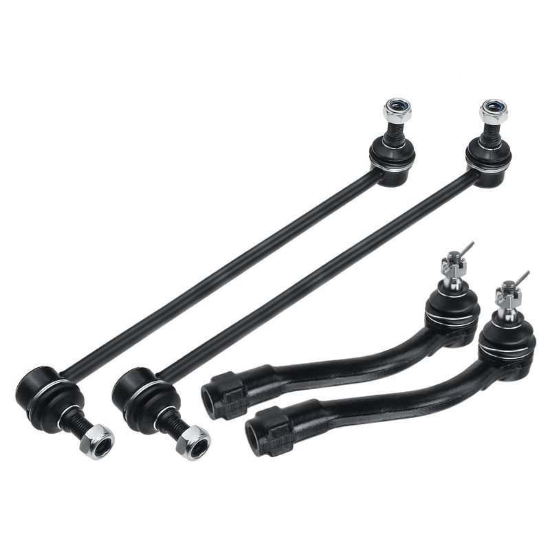 4x Front Tie Rod End & Stabilizer Bar End Link for Hyundai Accent 2006-2011 1.6L