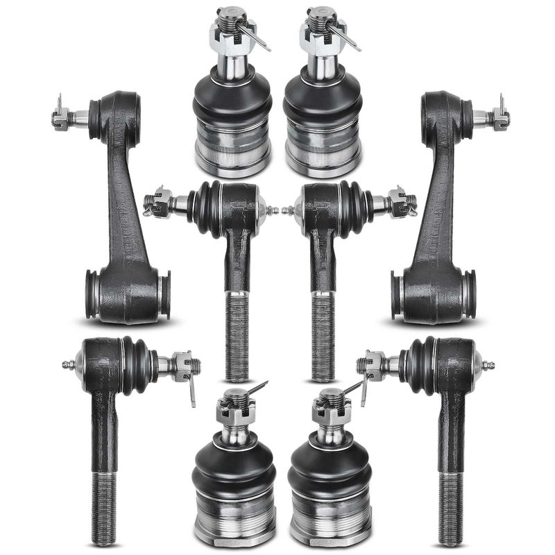 10x Front Ball Joint Tie Rod End & Idler Arms Kit for Dodge Ram 1500 B100 B200