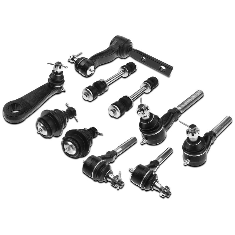 10x Front Idler & Pitman Arm with Ball Joint Sway Bar Link for Ford Expedition