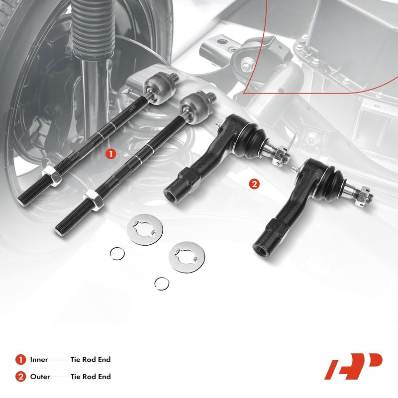 4x Inner & Outer Tie Rod Ends for Ford Explorer Ranger Mazda B2300 B2500 B3000