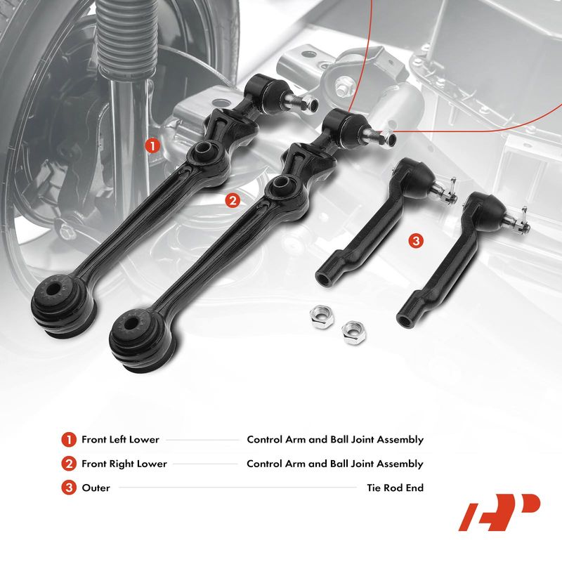 4x Front Control Arm & Ball Joint Tie Rod End for Ford Thunderbird Mercury Cougar