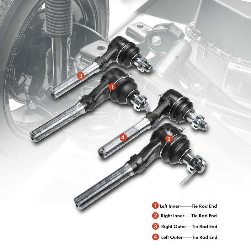 4x Inner & Outer Tie Rod End for Ford Expedition F-150 F-250 Lincoln Navigator