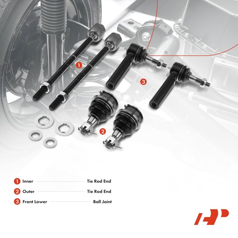 6x Front Lower Tie Rod End Ball Joint for Chevy Silverado Sierra 1500 Cadillac