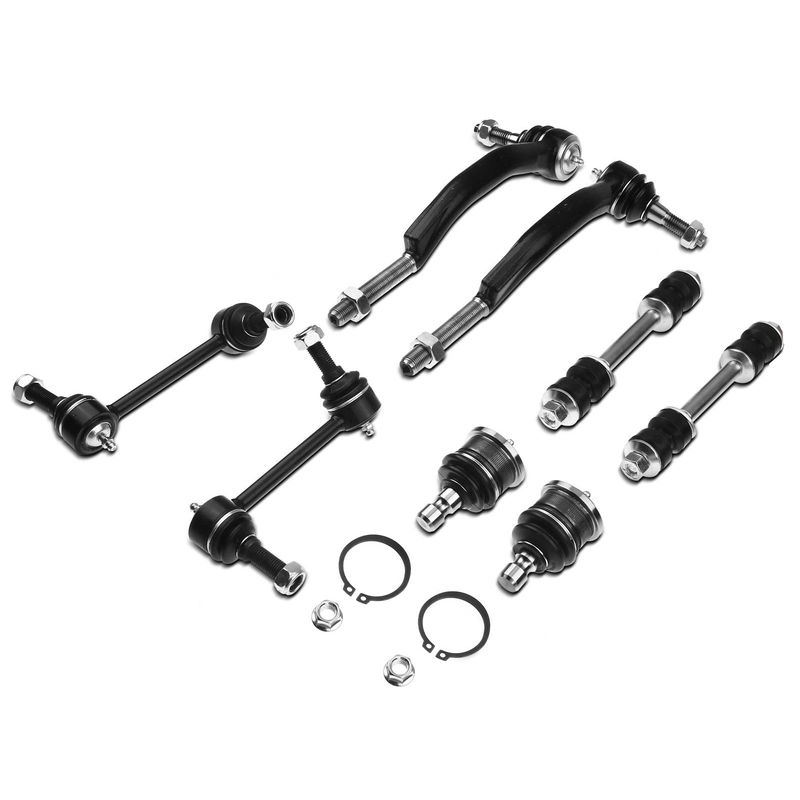 8x Front & Rear Stabilizer Bar Link Tie Rod Ends & Ball Joints for Chevy Saab GMC