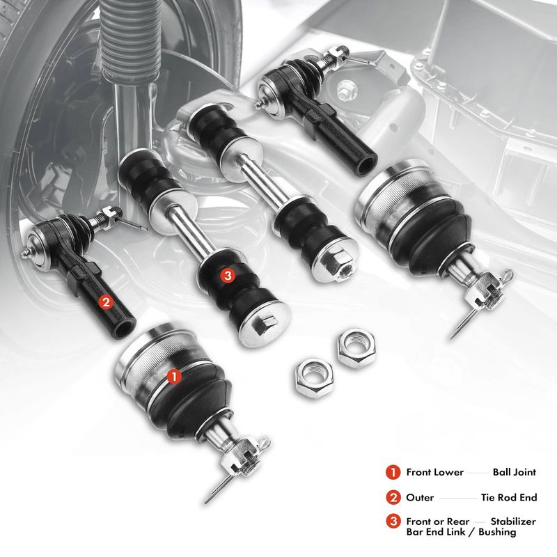 6x Front or Rear Stabilizer Bar Link & Tie Rod End & Ball Joint for Chrysler Camaro