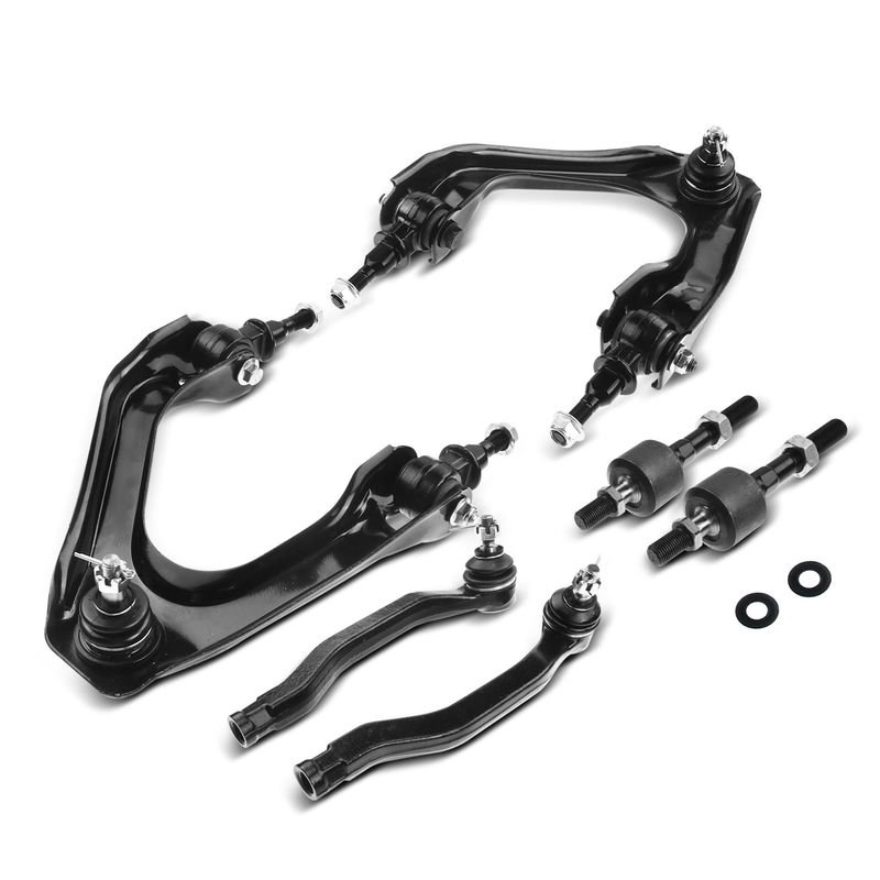 6x Front Upper Control Arm with Ball Joints Tie Rod End for Honda Accord 90-93