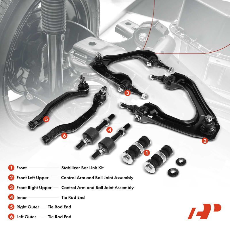8x Front Control Arm with Ball Joint Sway Bar Link for Honda Accord 1990-1993 2.2L