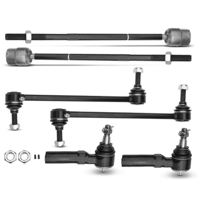 6x Front Stabilizer Bar End Link & Steering Tie Rod End for Ford Windstar 95-03