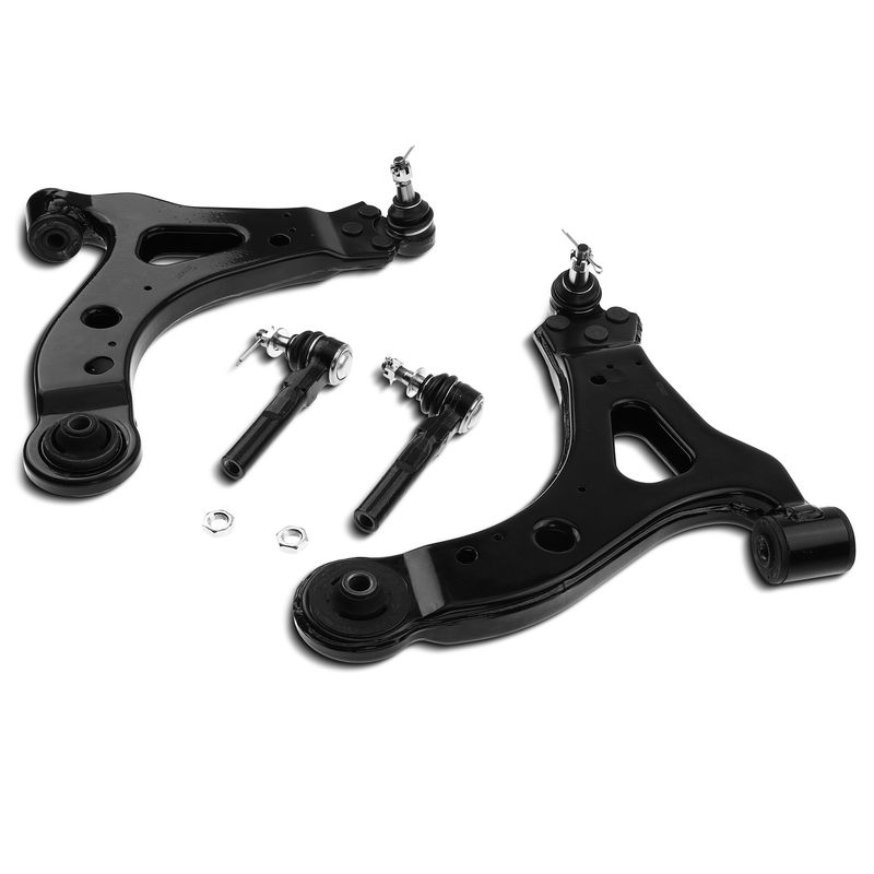 4x Front Control Arm with Ball Joint Outer Tie Rod End for Buick Chevy FWD