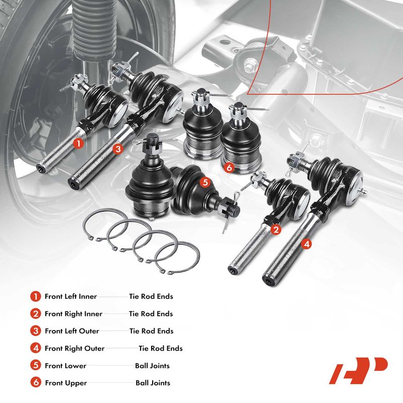 8x Front Inner & Outer Tie Rod End Ball Joints for Ford F-150 1997-2003 Lincoln