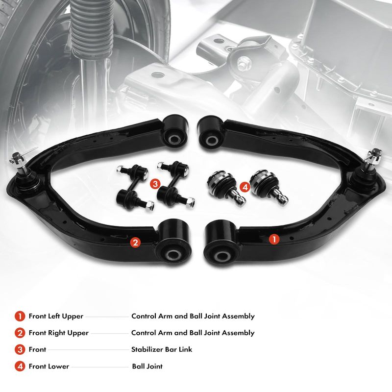 6x Front Control Arm with Ball Joint Sway Bar Link for Nissan Titan Armada