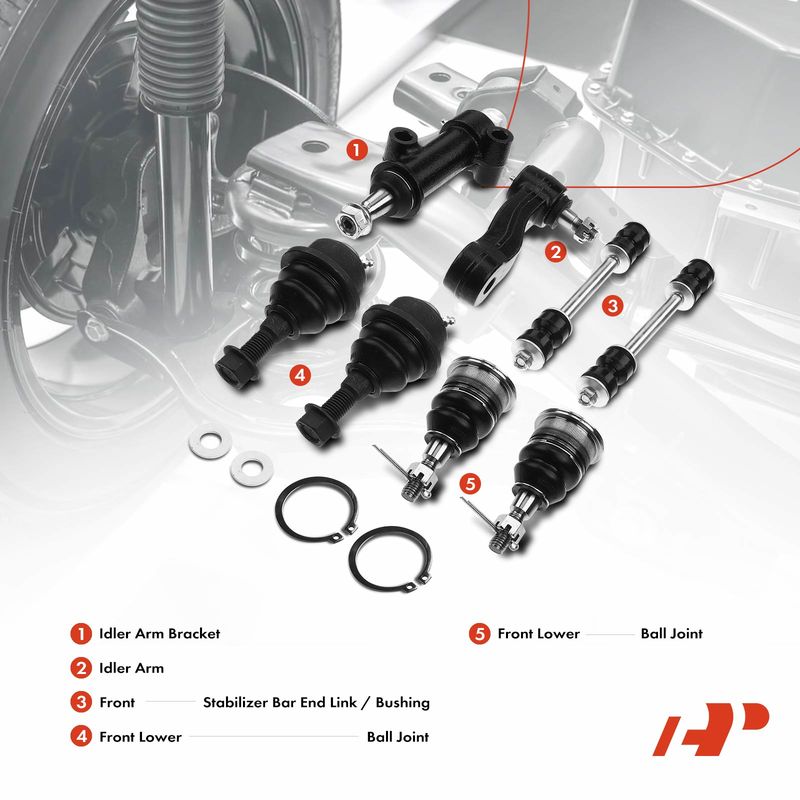 8x Front Ball Joint Stabilizer Bar Link Idler Arm for Chevy GMC Hummer