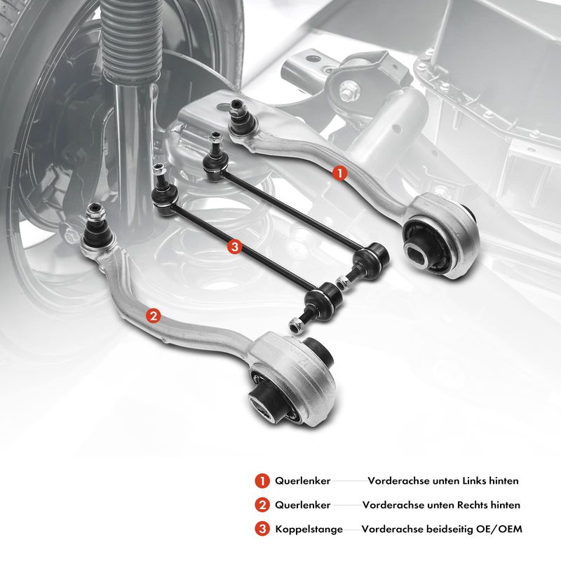4x Front Lower Control Arm with Ball Joint for Mercedes-Benz C230 2002-2007 C240
