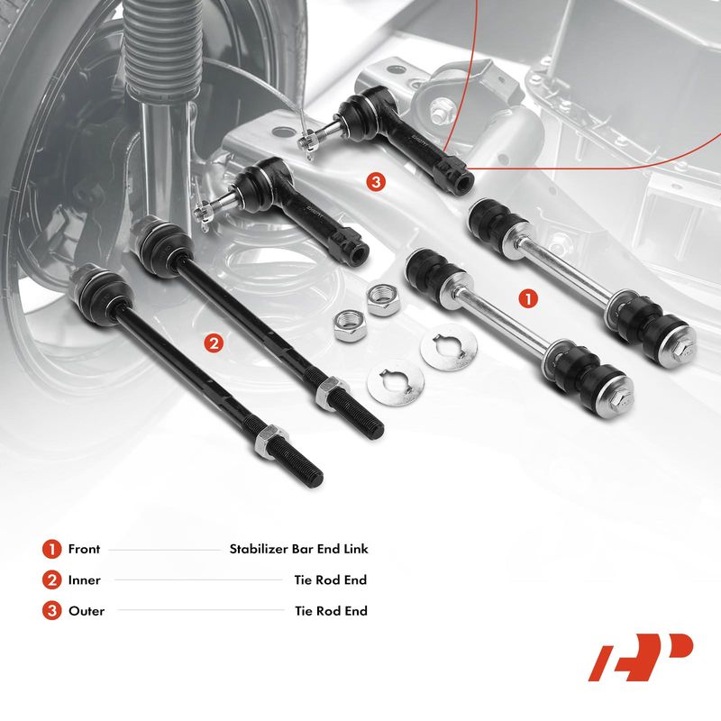 6x Front Stabilizer Sway Bar End Link Tie Rod End for Chevy Silverado Sierra 1500