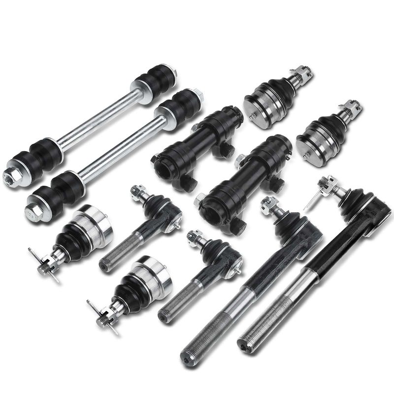 12x Front Sway Bar Link with Ball Joint Tie Rod End for Dodge Ram 1500 94-96 RWD