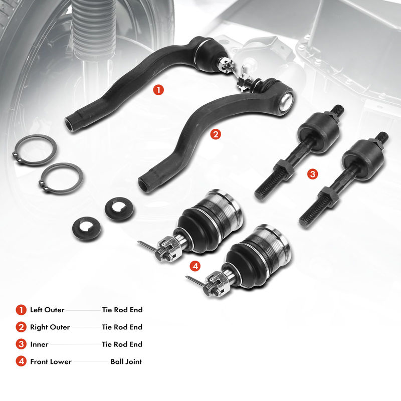 6x Front Tie Rod End with Ball Joint for Acura Legend 1986-1990 Sterling 825 827