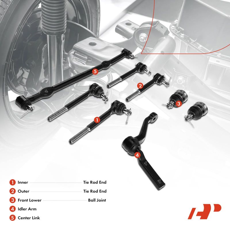 8x Inner & Outer Tie Rod End with Ball Joint for Chevy Malibu GMC Buick Century