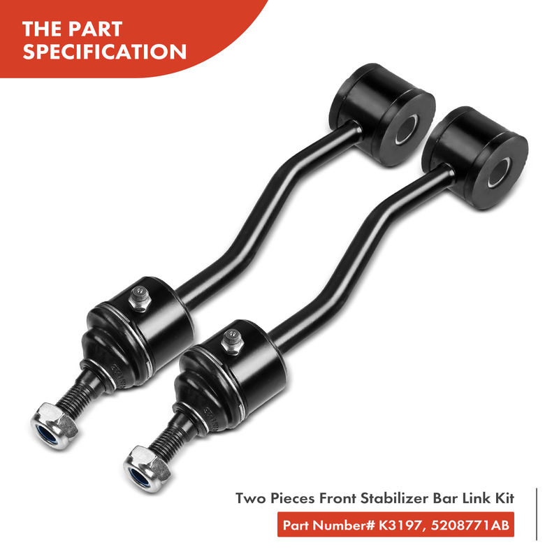 9x Front Sway Bar Link with Ball Joint Tie Rod End for Jeep Wrangler TJ 97-06 4WD
