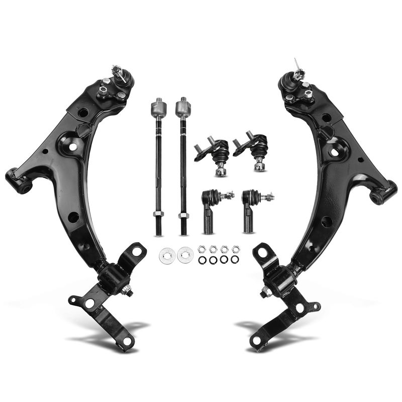 8x Front Lower Control Arm with Ball Joints Tie Rod Ends for Toyota Corolla 93-95